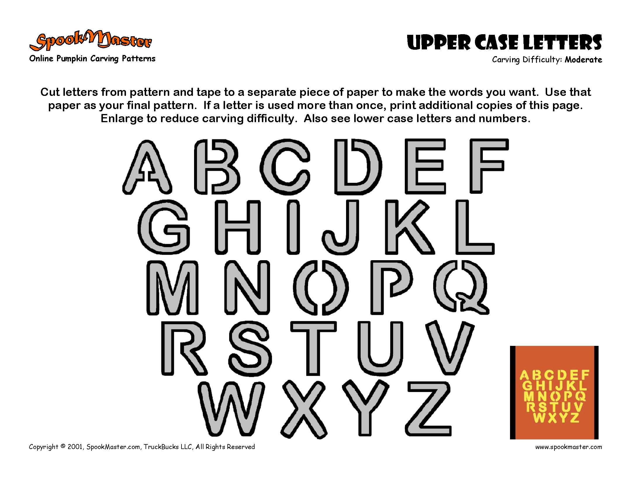 Printable Pumpkin Carving Letter Stencils