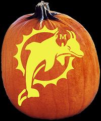 SPOOKMASTER NFL FOOTBALL MIAMI DOLPHINS PUMPKIN CARVING PATTERN