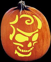 SpookMaster Skullcap Skull Pumpkin Carving Pattern