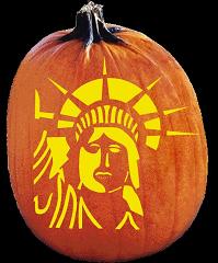 SPOOKMASTER STATUE OF LIBERTY PUMPKIN CARVING PATTERN