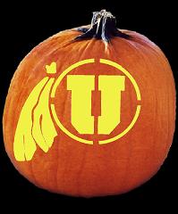 SpookMaster Utah Utes College Football Team Pumpkin Carving Pattern
